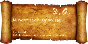 Wunderlich Orsolya névjegykártya