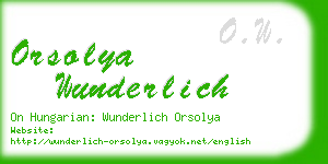 orsolya wunderlich business card